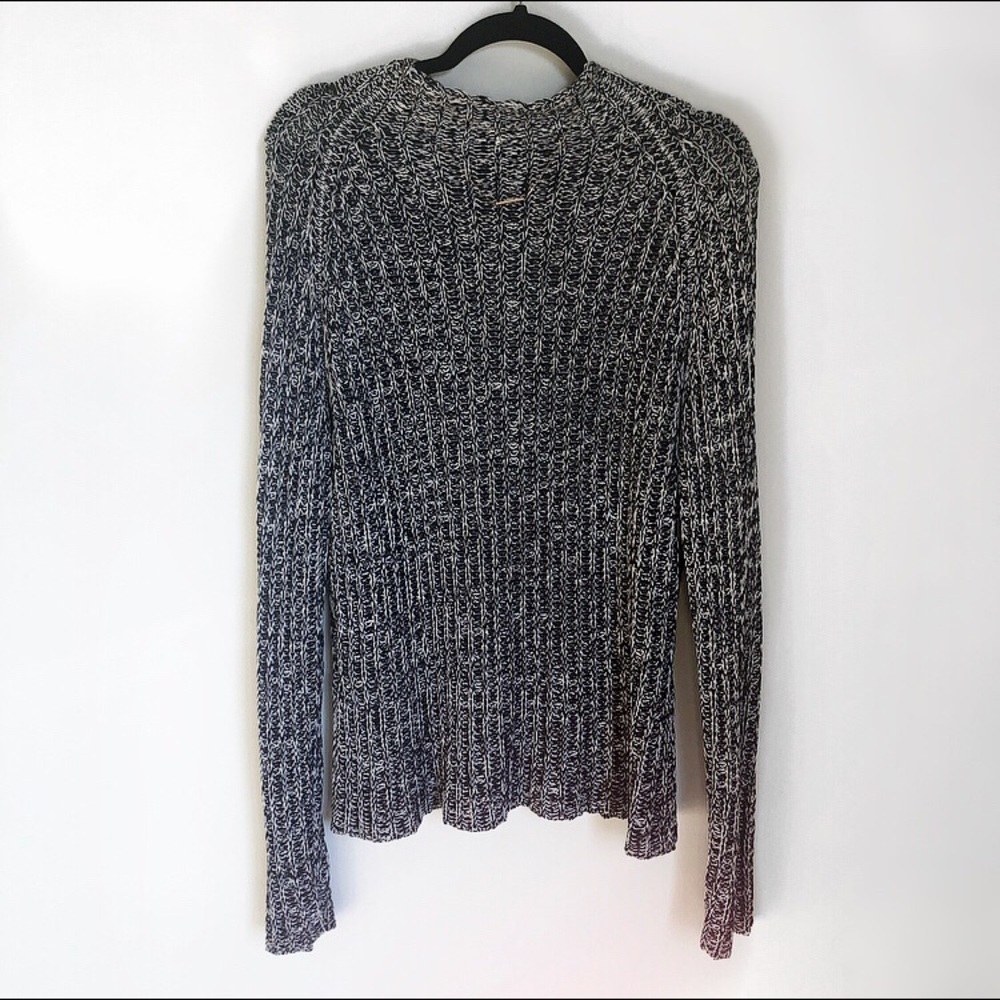 Ann Taylor LOFT black and white turtleneck sweater